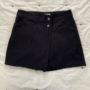 Lone Star Black Skort, Medium, cross flap, two button, frayed hem, NWOT